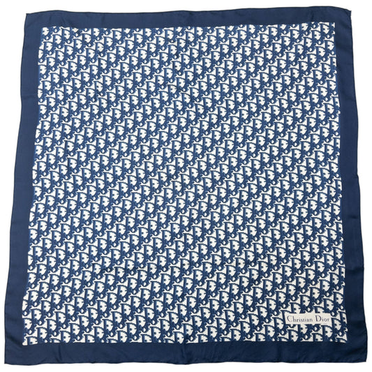 Vintage 2000s Dior Monogram Silk Scarf | O/S, Navy