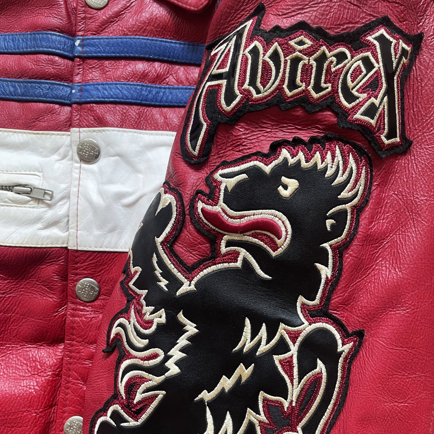 Avirex New York Lions Leather Varsity Jacket - L