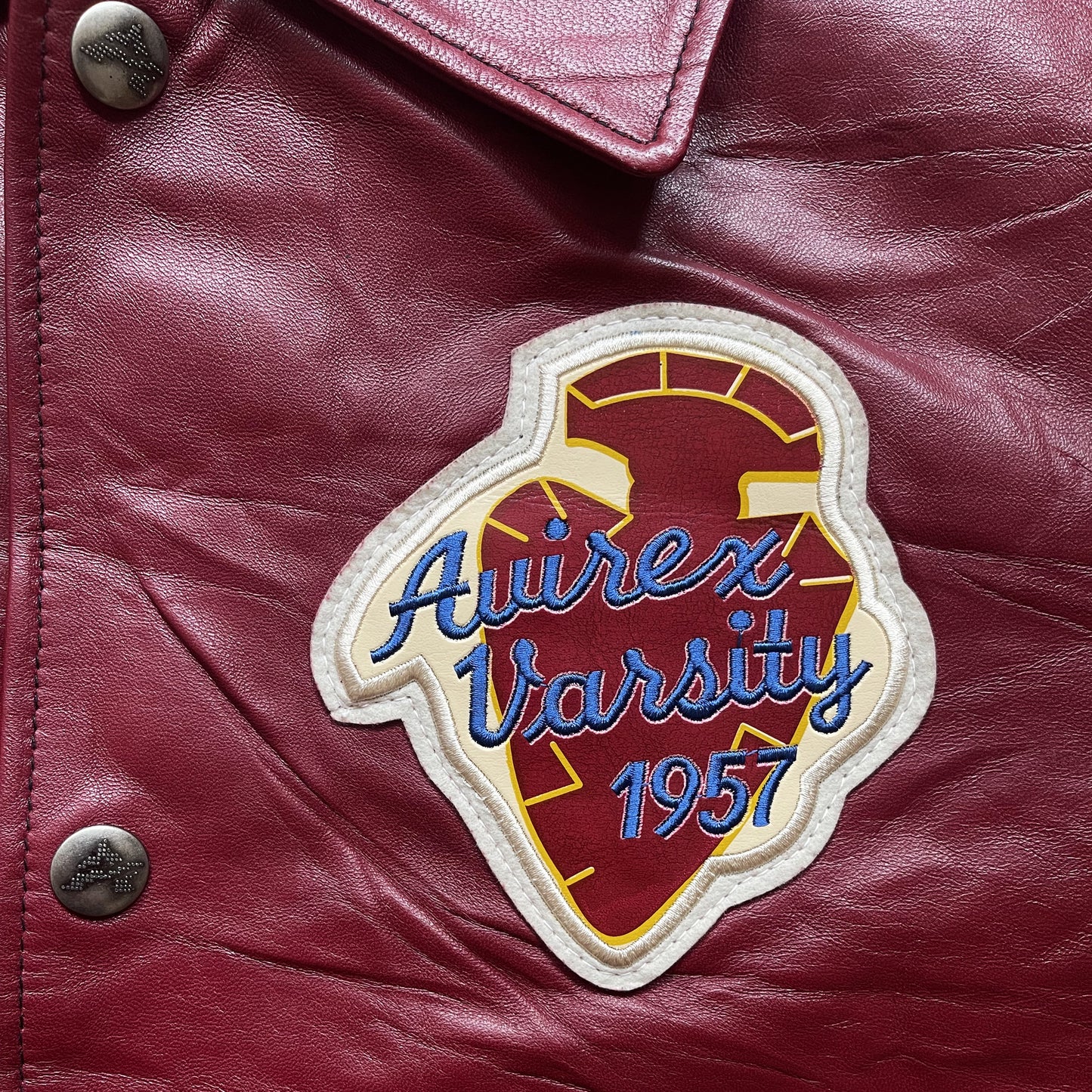 Avirex 'Sioux Football Team' Leather Varsity Jacket - M