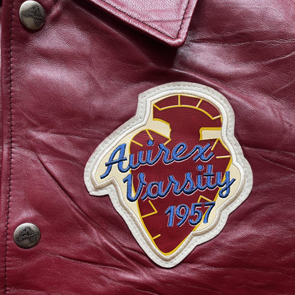 Avirex 'Sioux Football Team' Leather Varsity Jacket - M