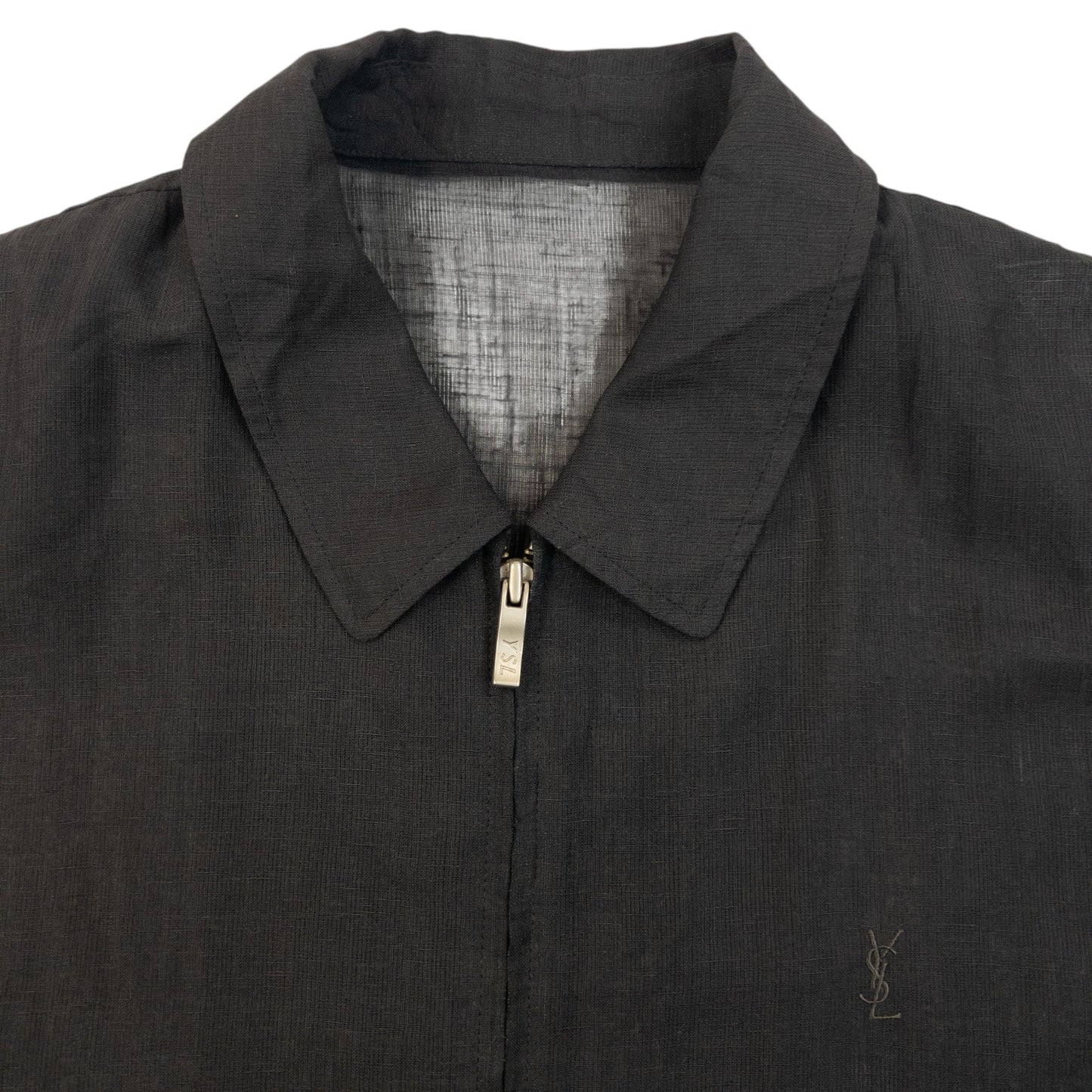 Vintage 90s YSL Yves Saint Laurent Harrington Jacket Size L | Large, Black