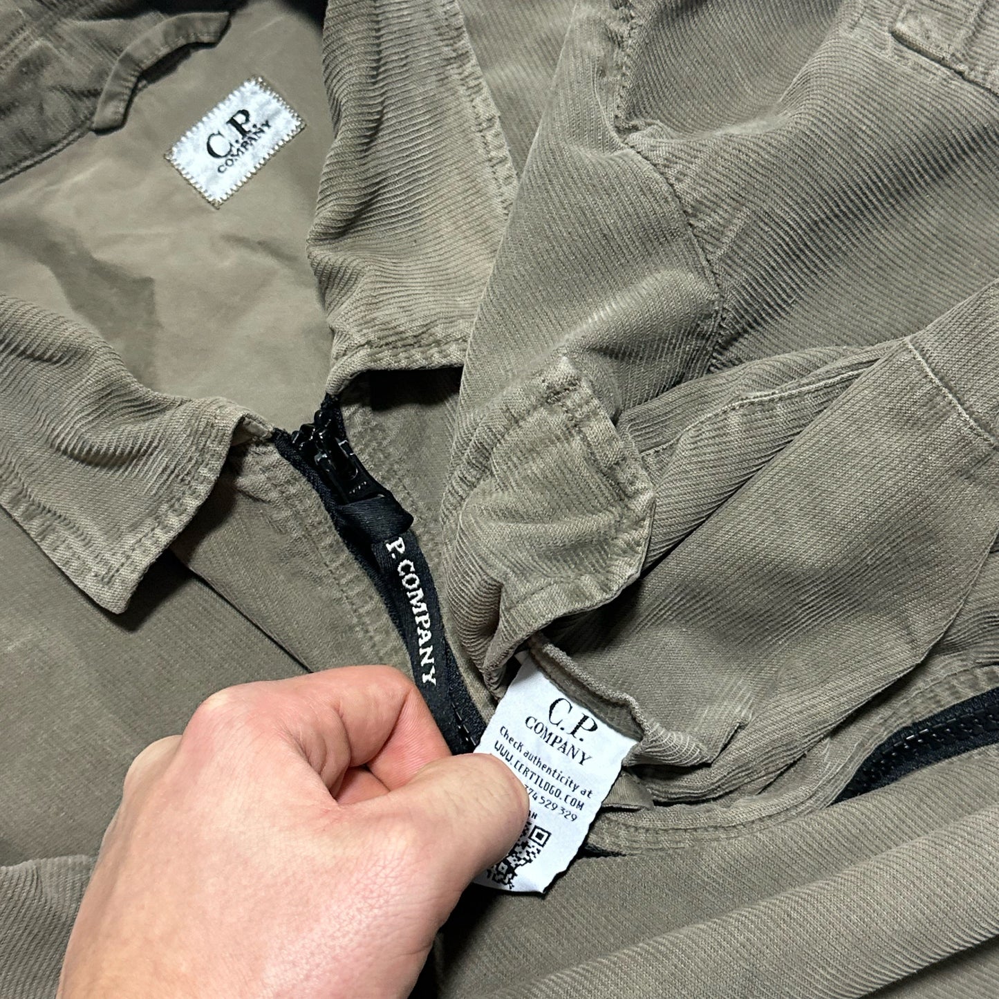 CP Company Thin Corduroy Zip Up Overshirt