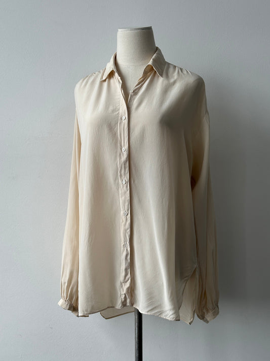 Italian Vintage 1990s Pure Silk Sheer Shirt - L