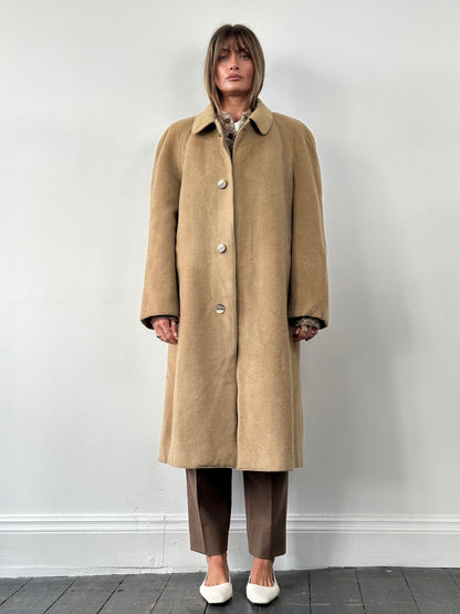 Christian Dior Fuzzy Wool Camel Hair Single Breasted Coat - XL/XXL