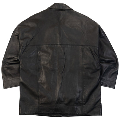 Vintage 90s Burberry Nova Check Lined Leather Jacket Womens Size L | Large, Black