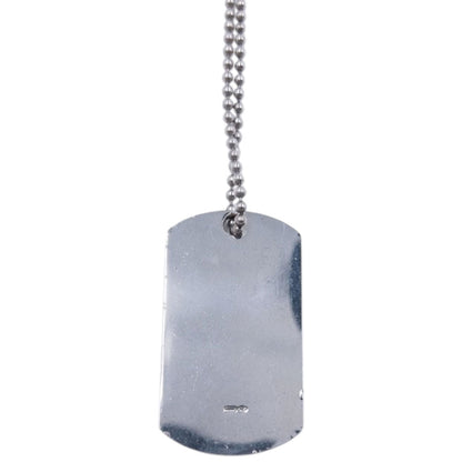 Vintage 2000s Gucci Embossed Dog Tag Necklace | O/S, Grey