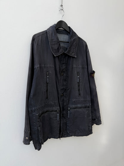 Stone Island 00s Raso Gommato Field Jacket | X-Large, Charcoal