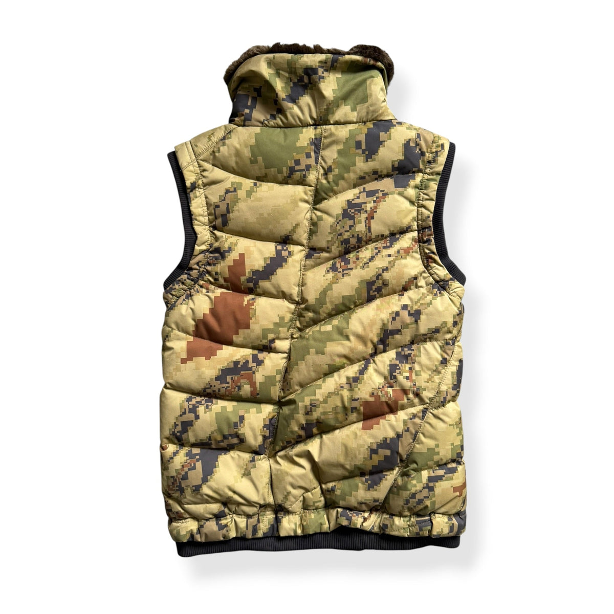 2000's Maharishi Digi Camo Asymmetric Zip Gilet (S) | Small, Brown
