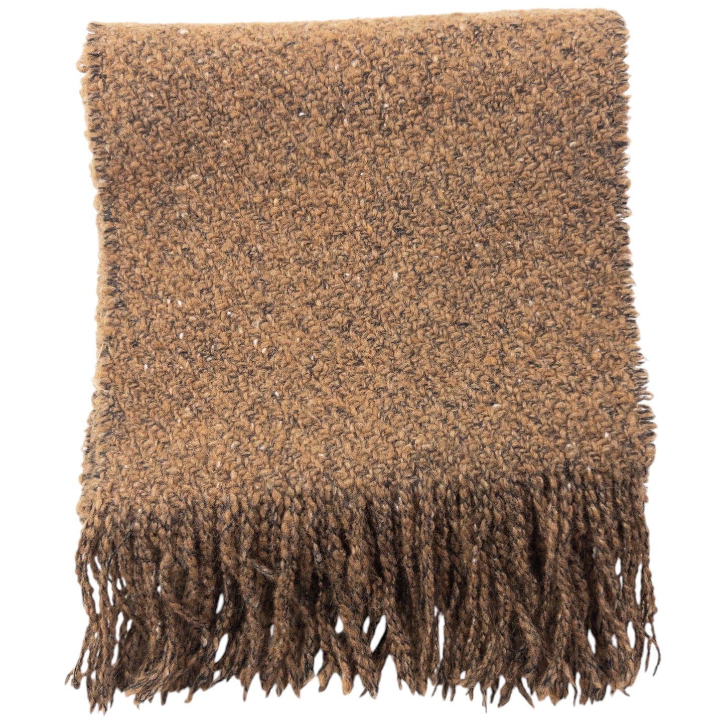 Vintage Burberry Wool Tassel Scarf | O/S, Brown