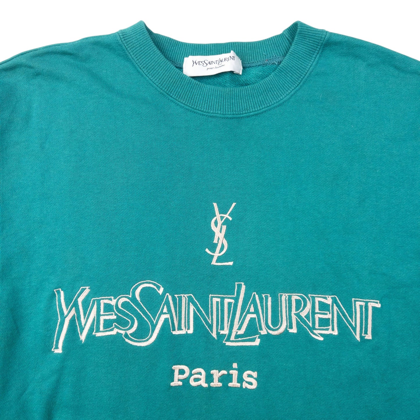 Vintage 90s YSL Yves Saint Laurent Paris Embroidered Sweatshirt Size S | Small, Multicoloured