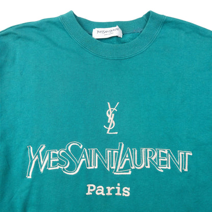 Vintage 90s YSL Yves Saint Laurent Paris Embroidered Sweatshirt Size S | Small, Multicoloured