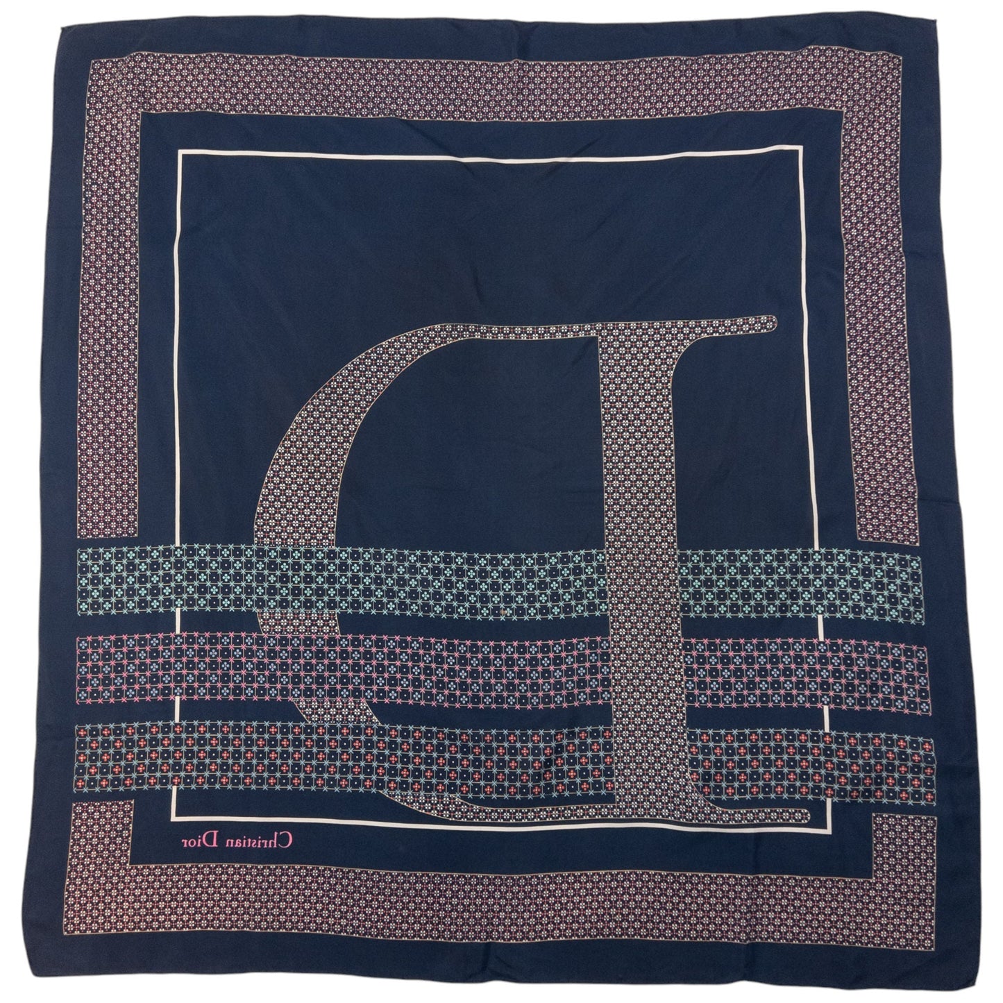 Vintage Dior Mosaic Pattern Silk Scarf