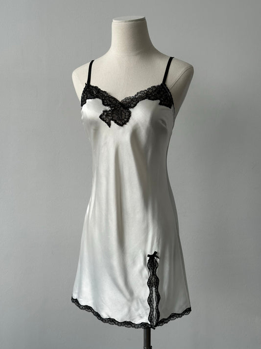 Victoria's Secret 2000s Satin Lace Mini Slip Dress - XS/S