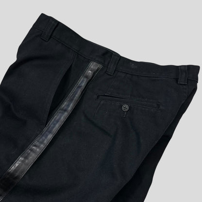 Comme Des Garçons Homme 2007 Leather Stripe Detail Jeans - S/M | Default Title, Black