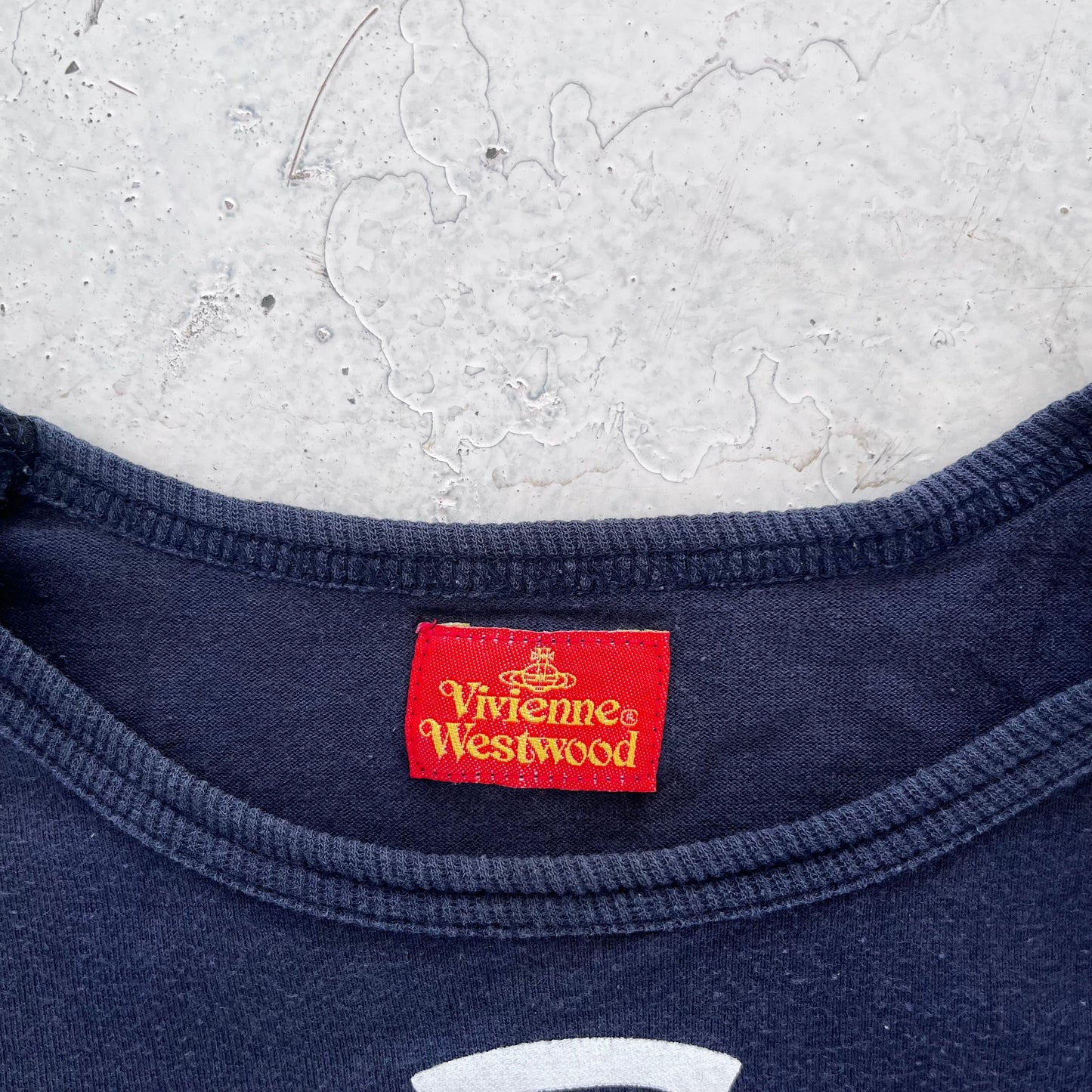 2000s vivenne westwood red label orb tee | Navy, Red
