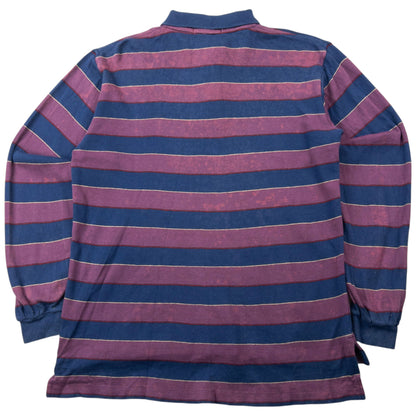 Vintage 80s YSL Yves Saint Laurent Striped Long Sleeve Polo Shirt Size XS | XS, Multicoloured