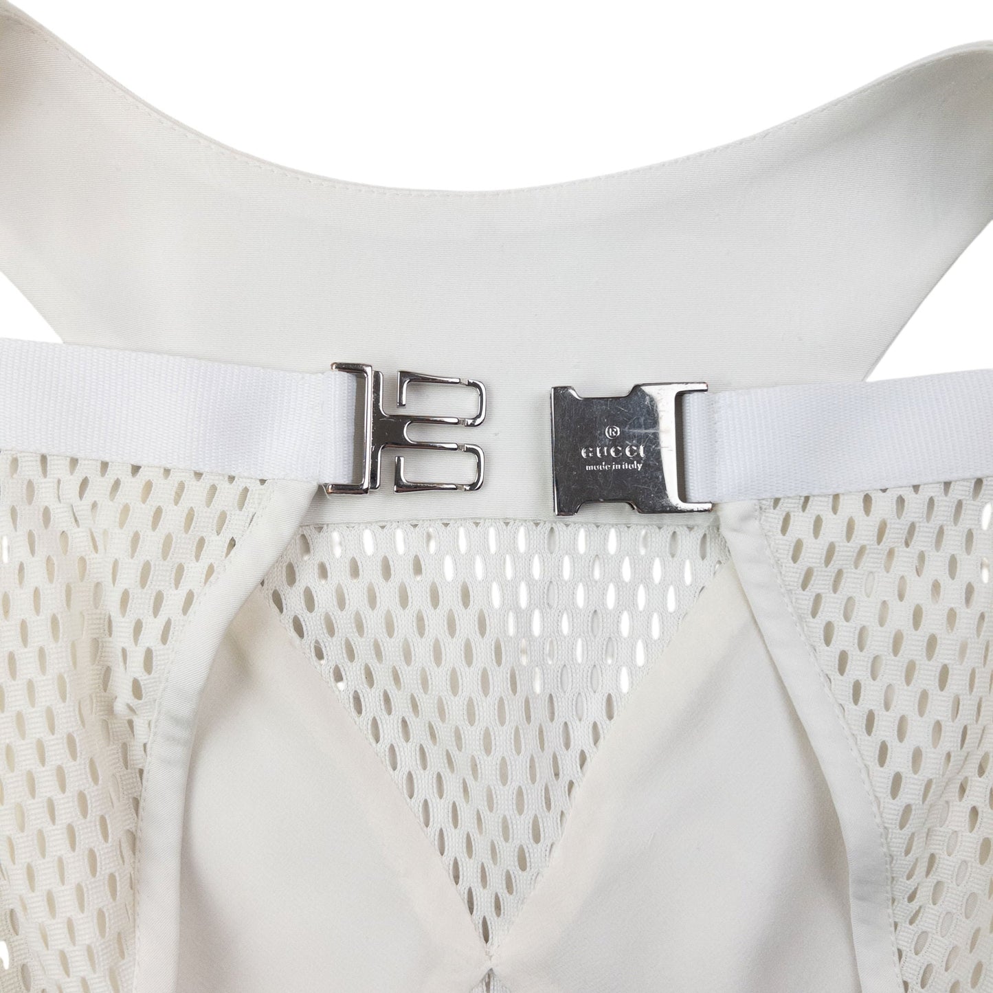 Vintage 2000s Gucci By Tom Ford Mesh Panel Dress Womens Size S | Small, White