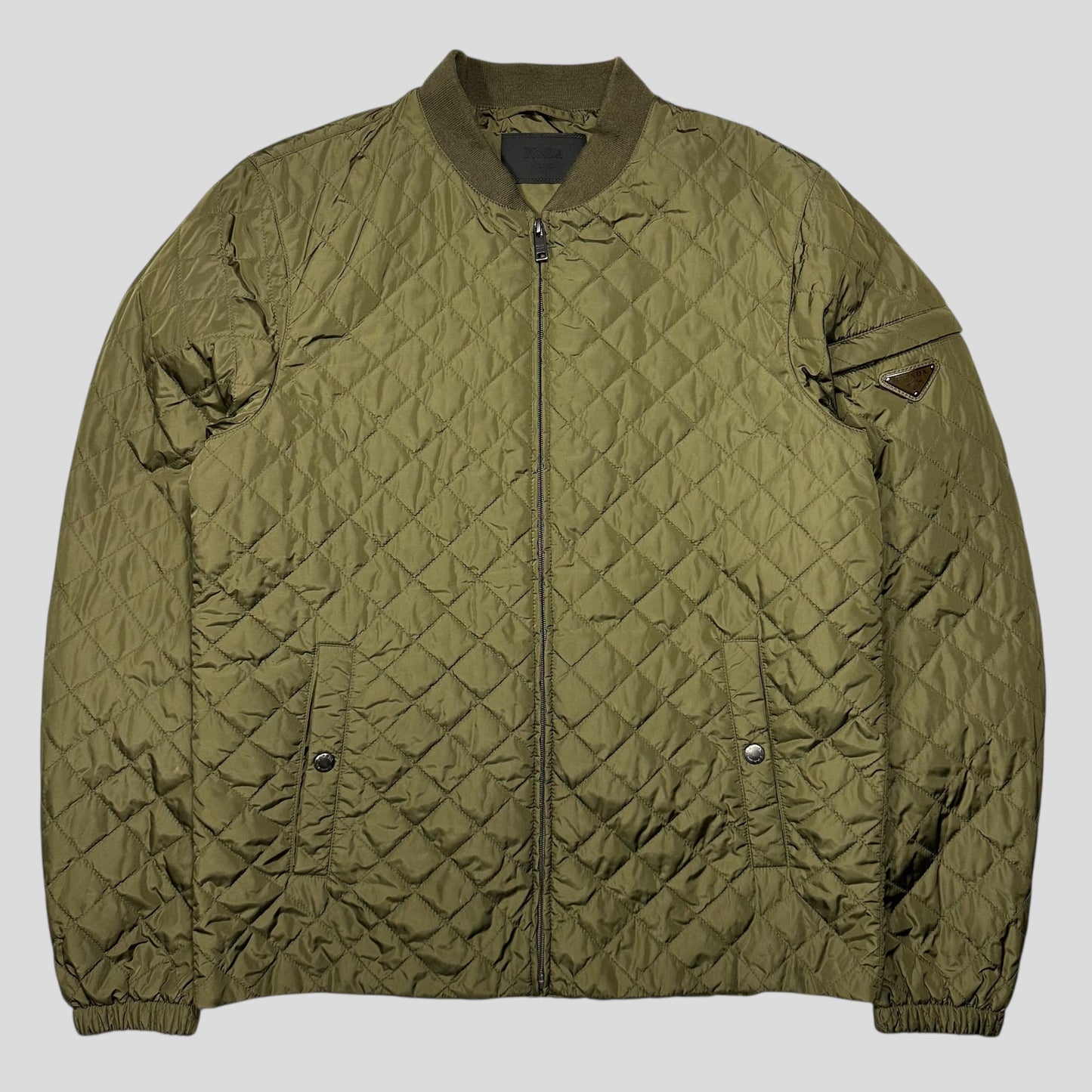 Prada 2014 Diamond Quilted Triangle Plaque Bomber - IT48 (M)