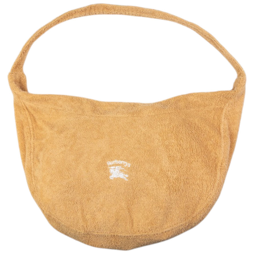 Vintage Burberry Terry Cloth Hobo Shoulder Bag