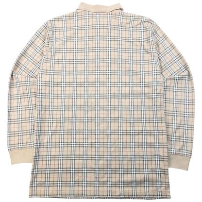 Vintage 90s Burberry Nova Check Long Sleeve Polo Shirt Size M | Medium, Multicoloured