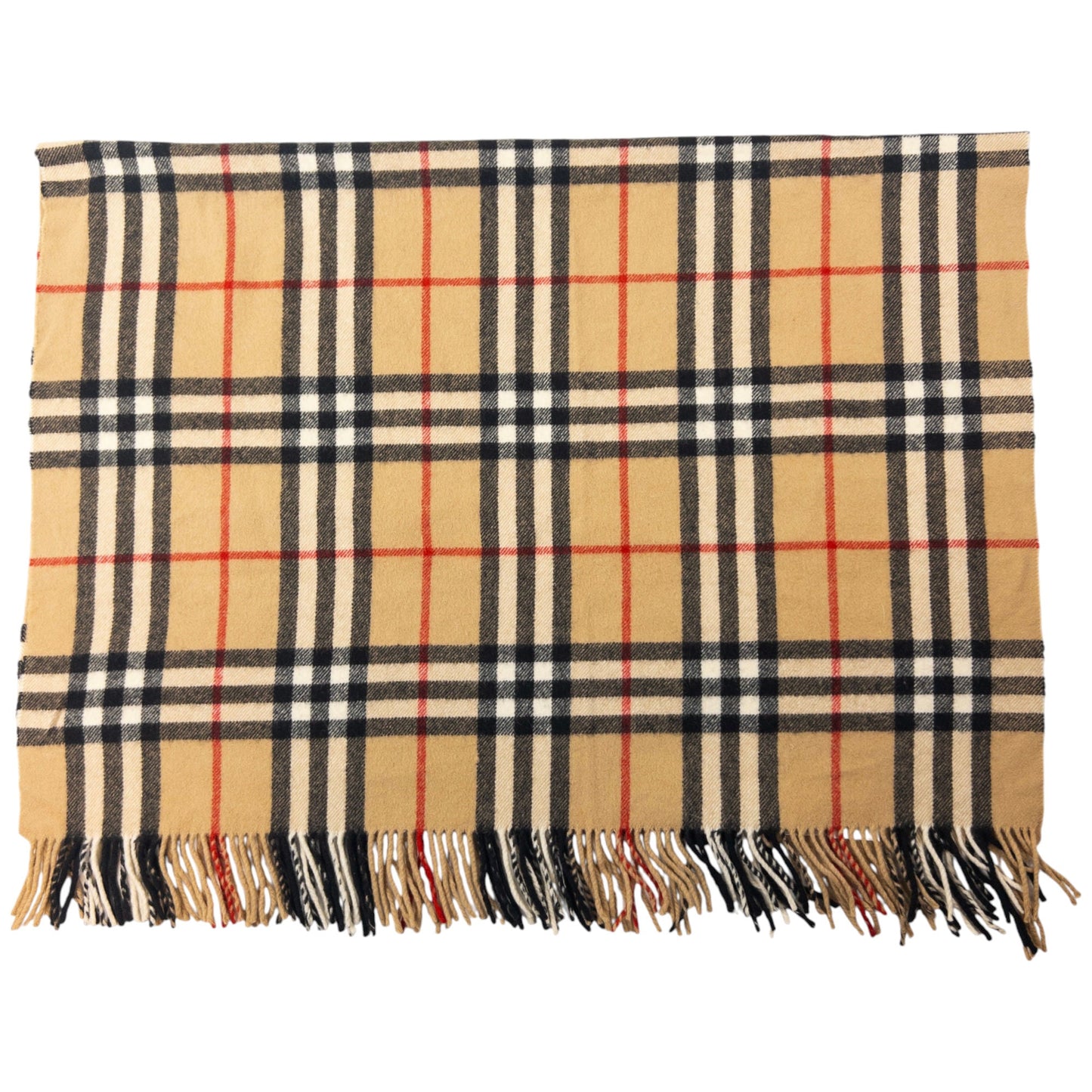 Vintage Burberry Nova Check Tassel Throw Blanket