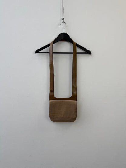 Prada Spring Summer 1999 Wool & leather Side Bag | O/S, Brown