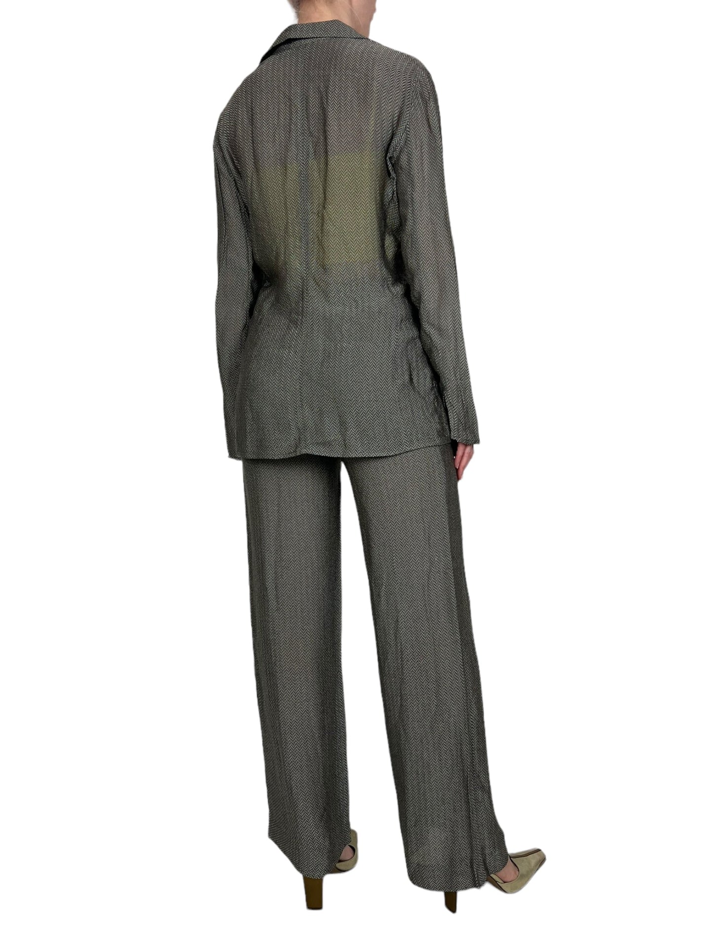 Emporio Armani 1990s herringbone trouser suit