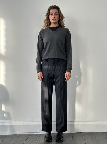 Dolce & Gabbana D&G Pure Wool Mid-Low Rise Stripe Trousers - W32