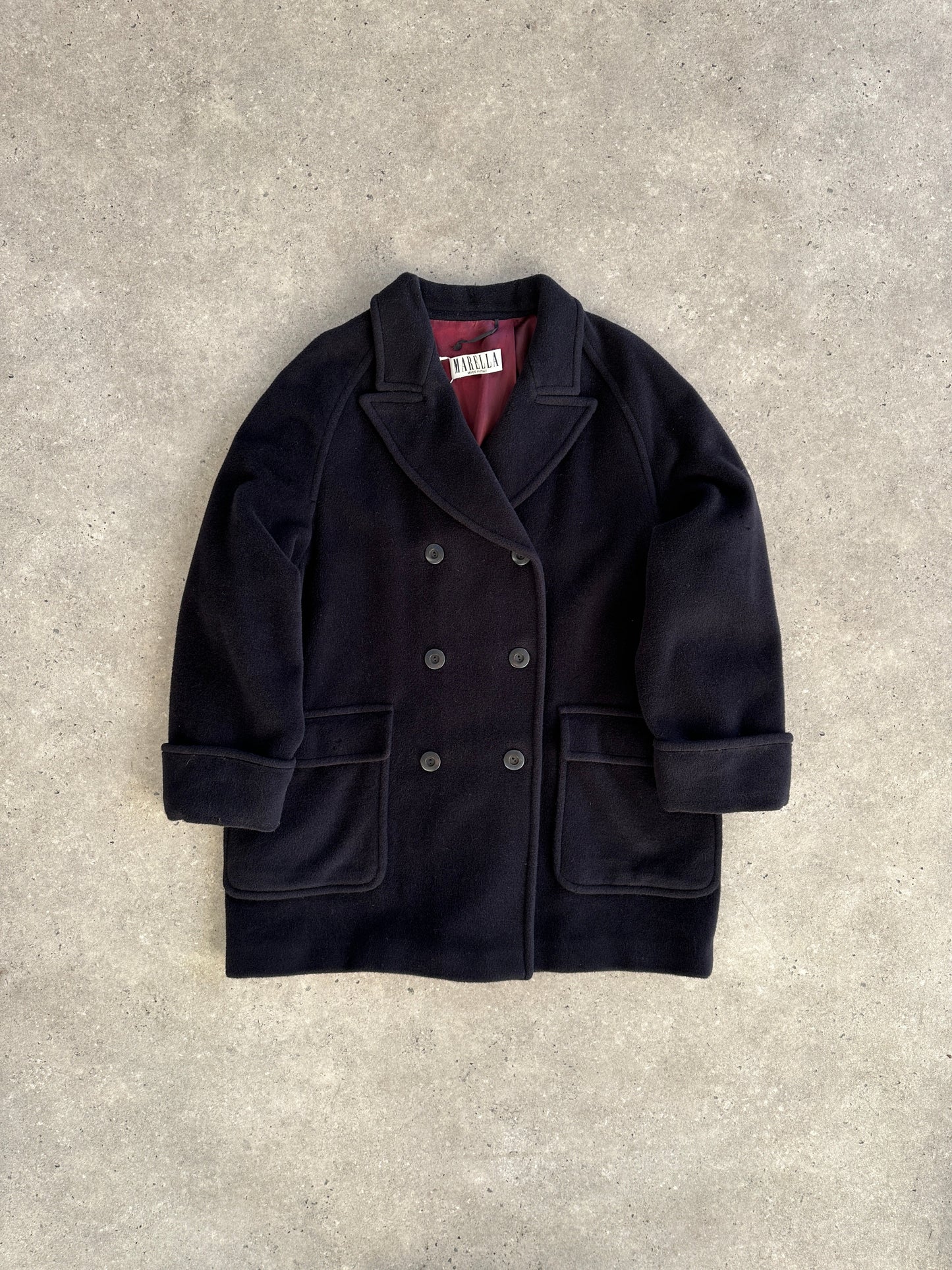 Marella Virgin Wool Cashmere Double Breasted Coat - L