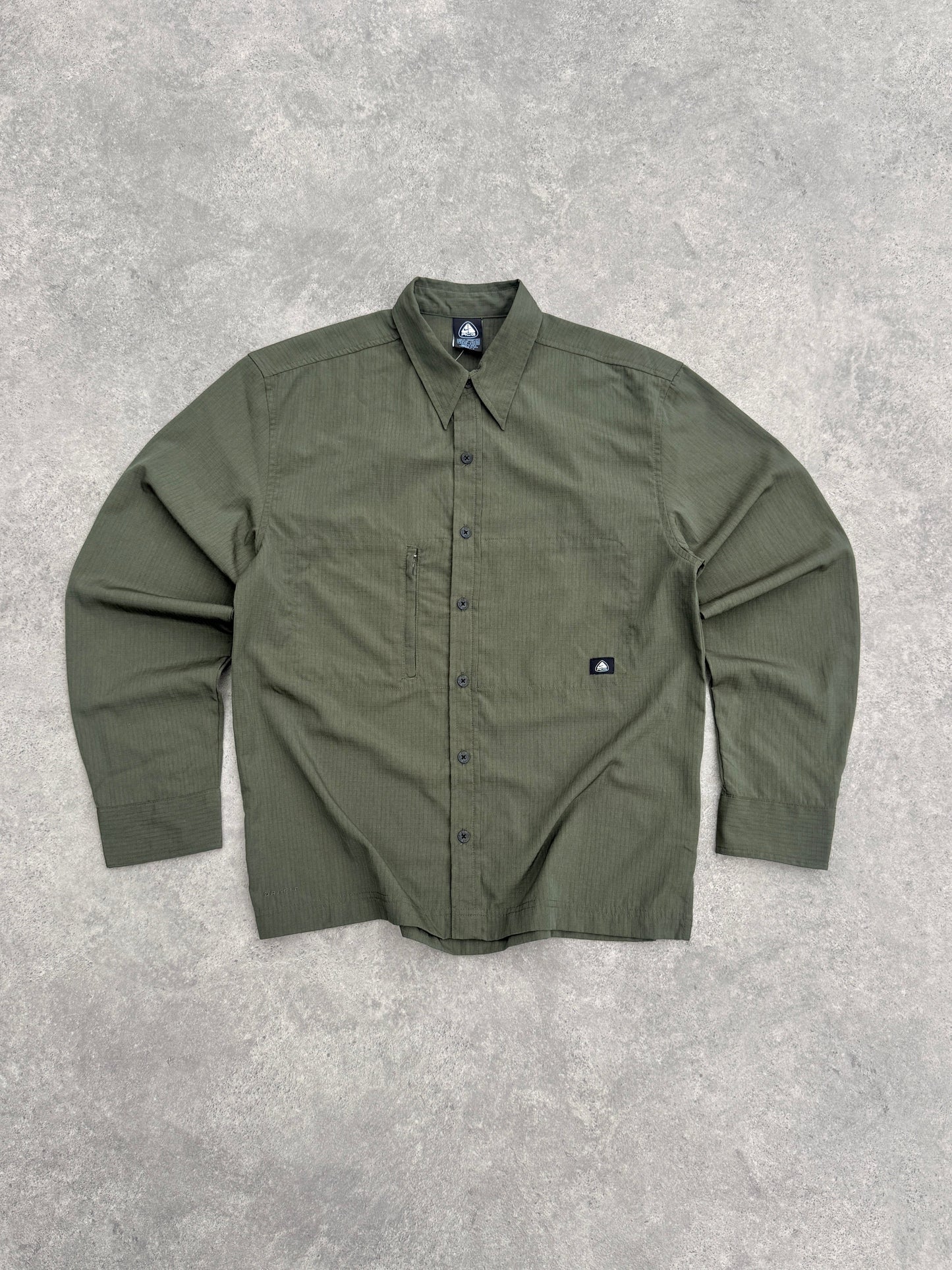 nike acg 2000s deadstock technical dri-fit ripstop shirt (s) | Default Title, Green