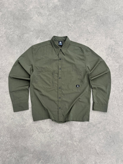 nike acg 2000s deadstock technical dri-fit ripstop shirt (s) | Default Title, Green