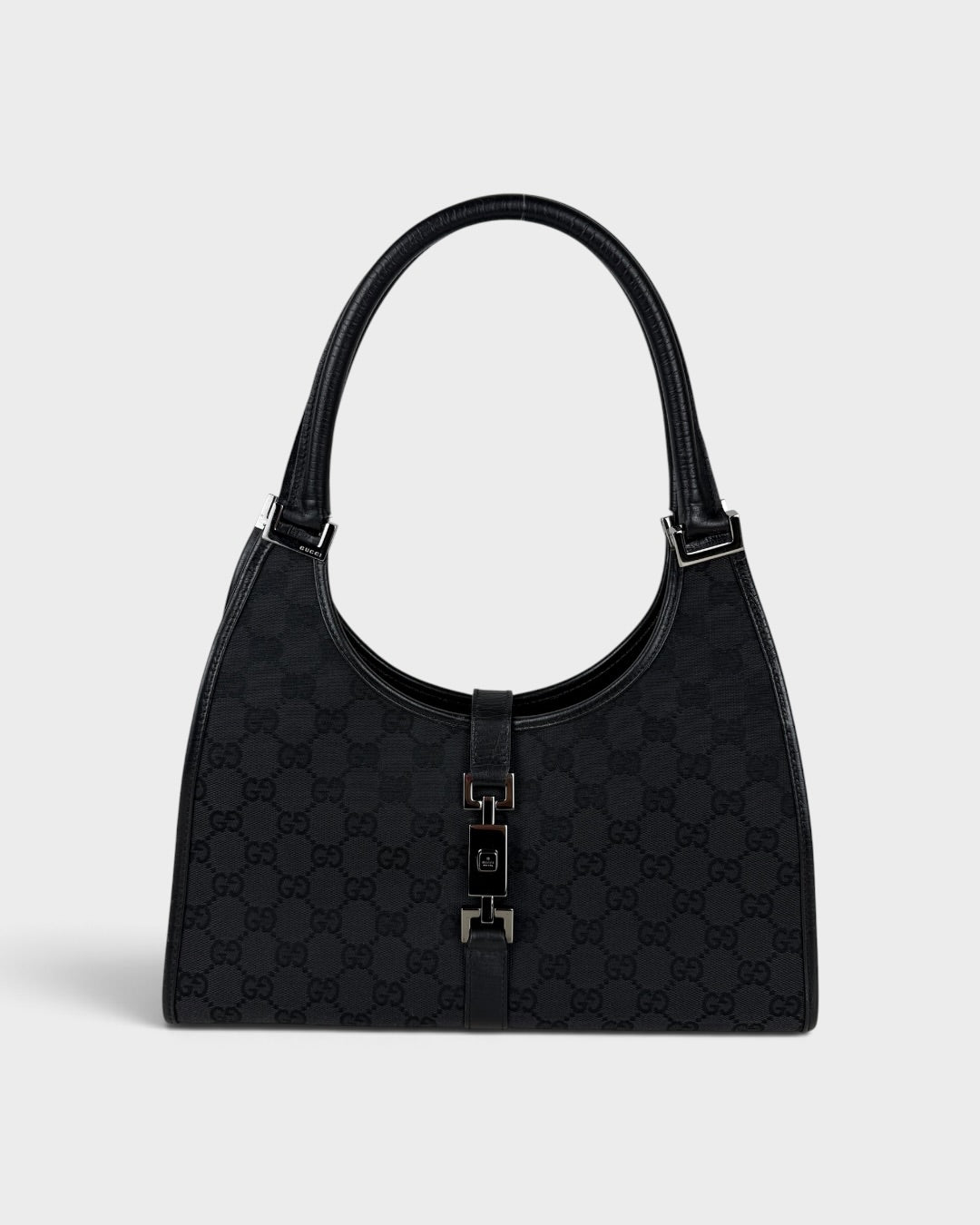 2000s Gucci Monogram Black Jackie Bardot Handbag | O/S, Multicoloured
