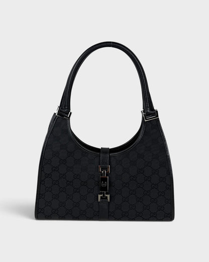 2000s Gucci Monogram Black Jackie Bardot Handbag | O/S, Multicoloured
