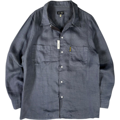 Armani Jeans 00’s Dual Pocket Linen Shirt L | Large, Grey
