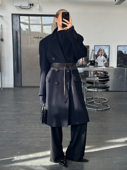 English Vintage 1990s Wool Cashmere Double Breasted Coat - XL