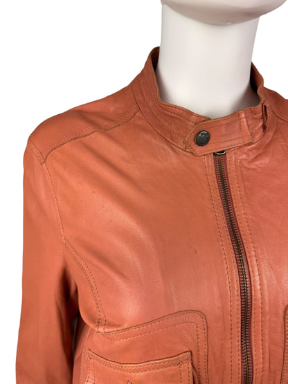 D&G 2000s salmon pink leather utility jacket | Salmon Pink, Salmon Pink