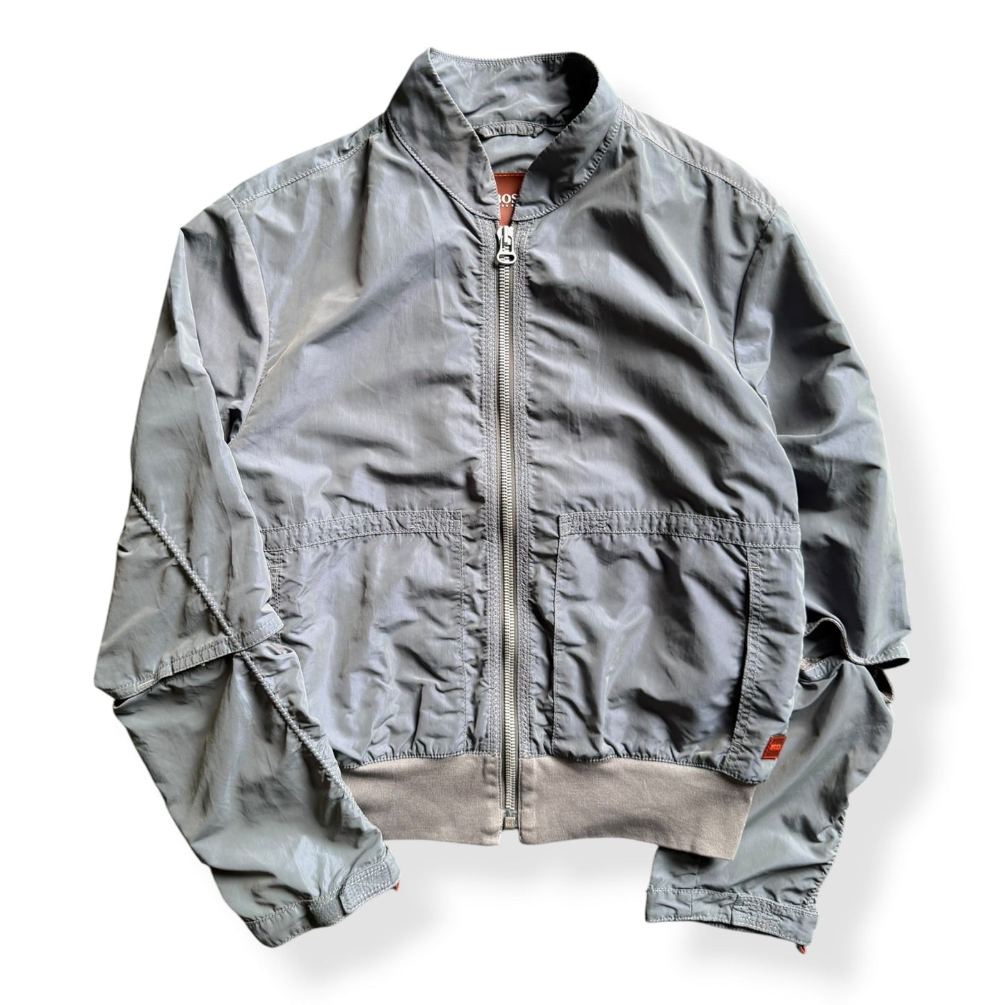 2000's Hugo Boss 'Orange' Iridescent Nylon Bomber (M) | Medium, Blue