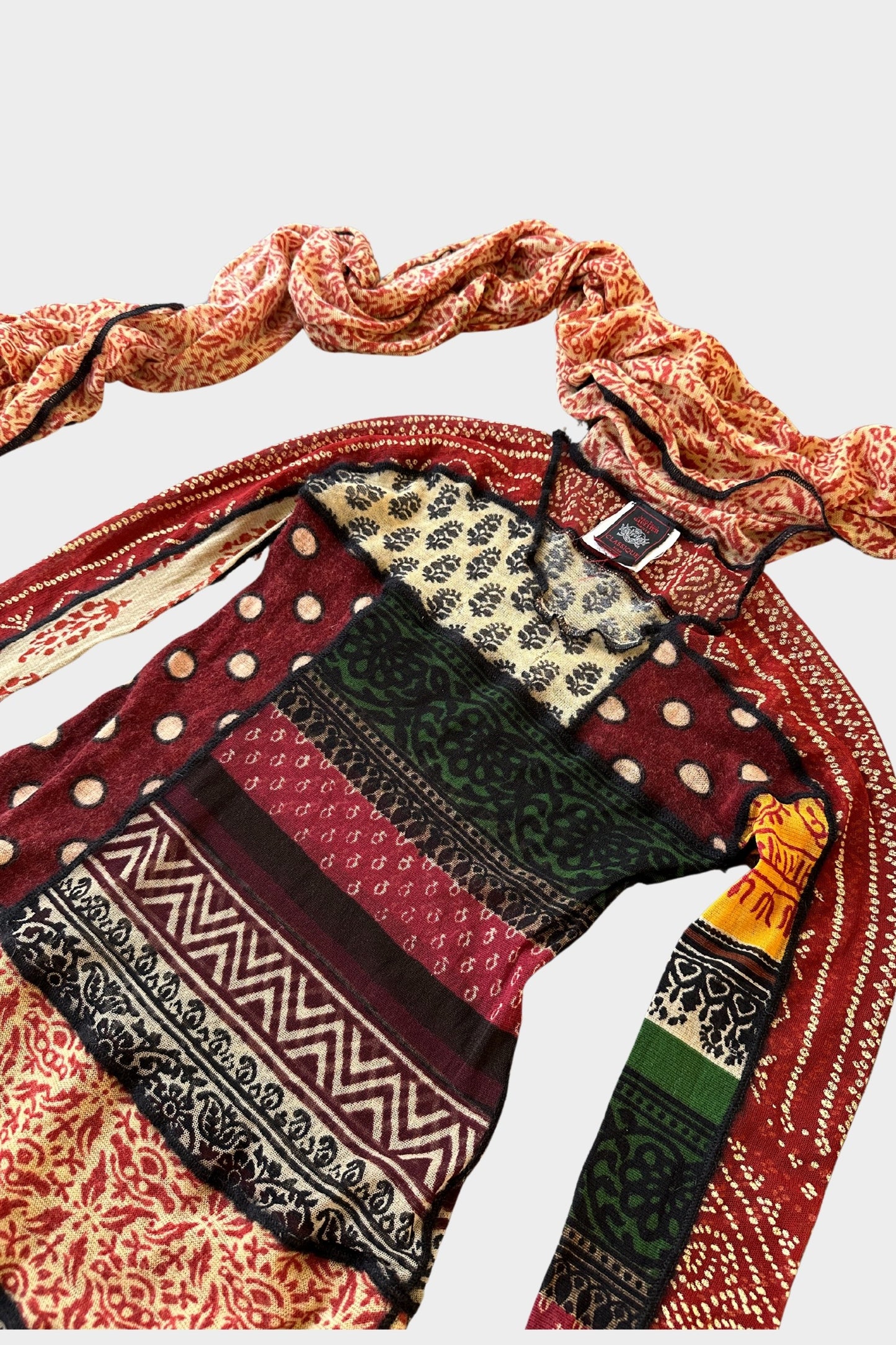 Jean Paul Gaultier Patchwork Maxi Printed Mesh Dress