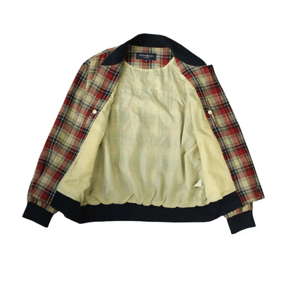 YVES SAINT LAURENT CHECK BOMBER JACKET  (L)