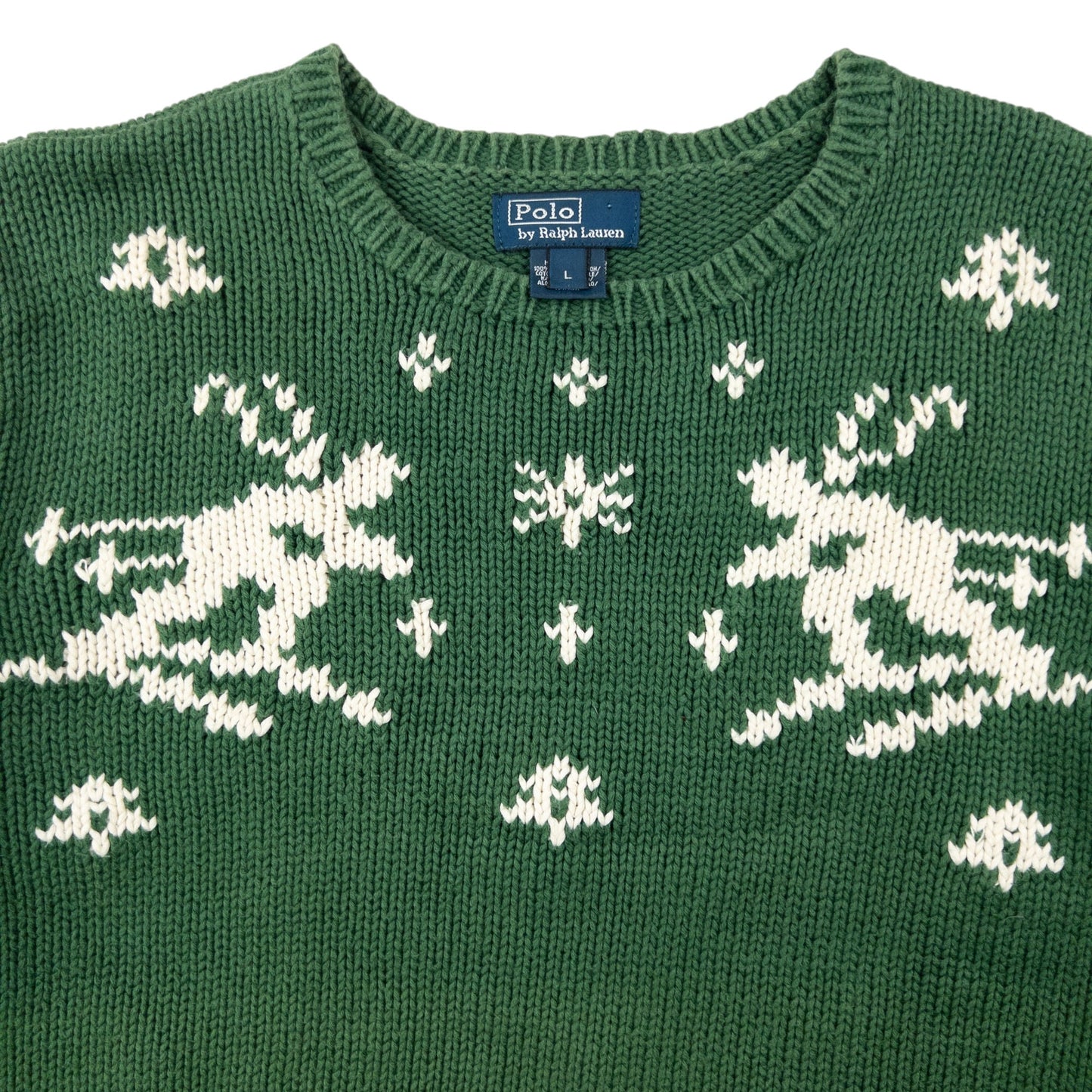Vintage 90s Polo Ralph Lauren Knitted Skiing Jumper Size S | Small, Green