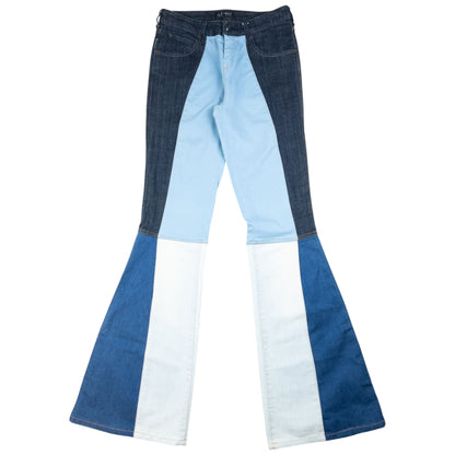 Vintage Armani Jeans Colour Block Flared Denim Jeans Womens Size W30