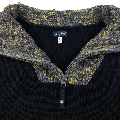 Vintage Armani Jeans Q Zip Knit Jumper Womens Size M