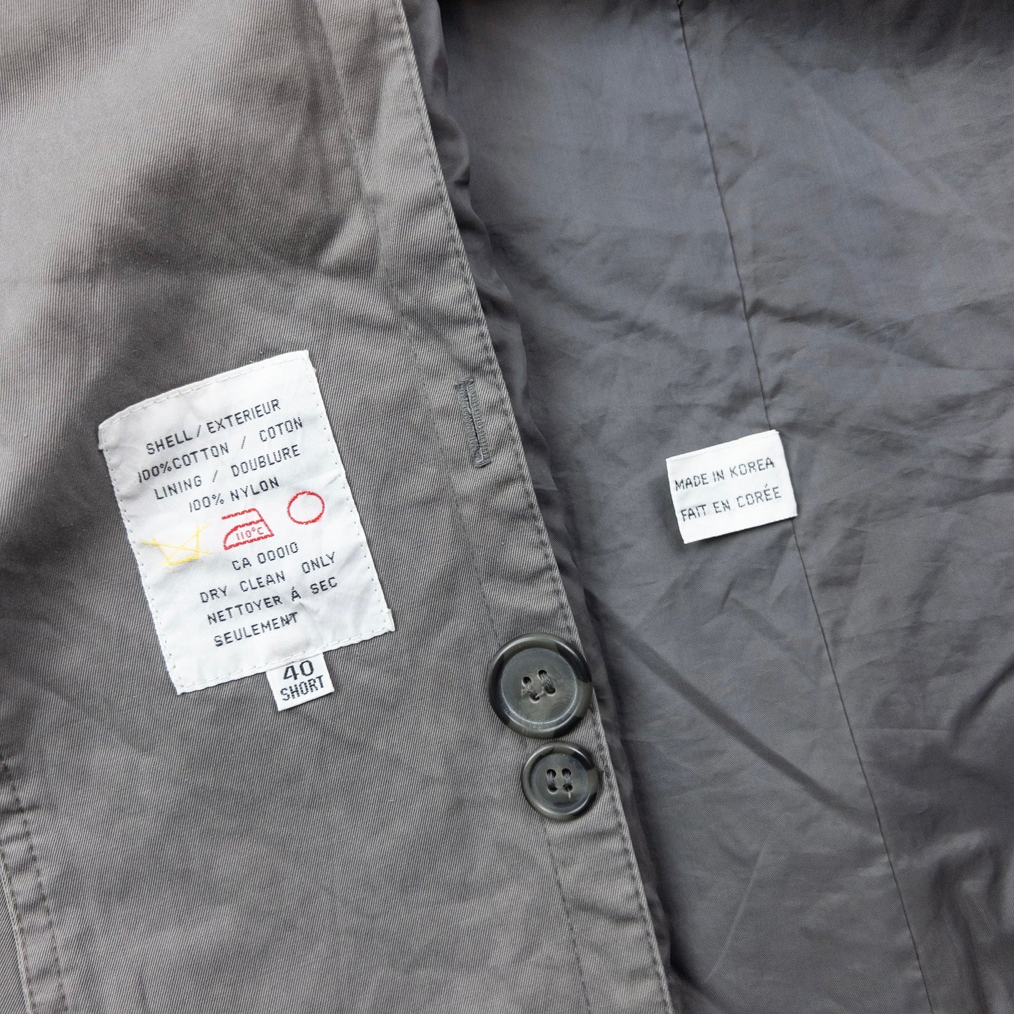 Vintage 80s YSL Yves Saint Laurent Trench Jacket Size M | Medium, Grey