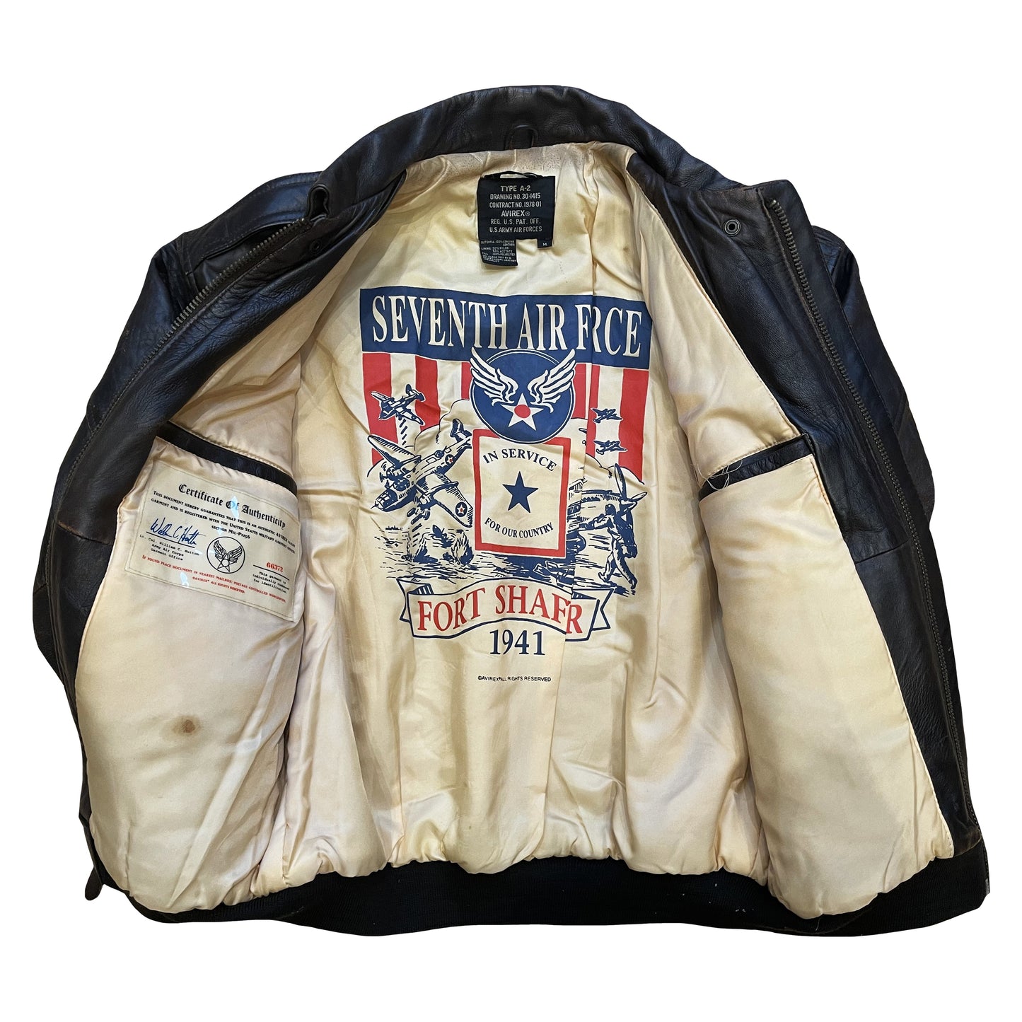 Avirex 'Seven Wishes' A2 Leather Flight Jacket - L