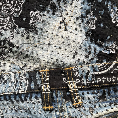 Boro Patchwork Sashiko Distressed Jeans - W34" | W34, Blue