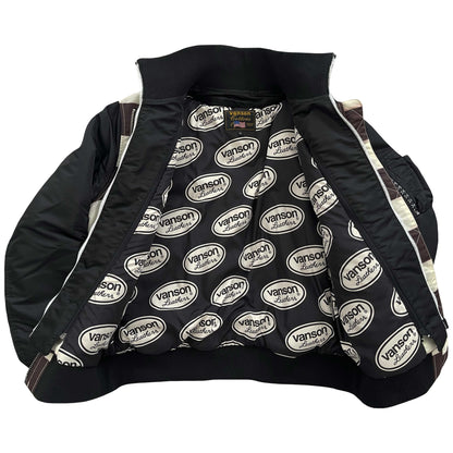 Vanson Leathers Striped Bomber Jacket - XL