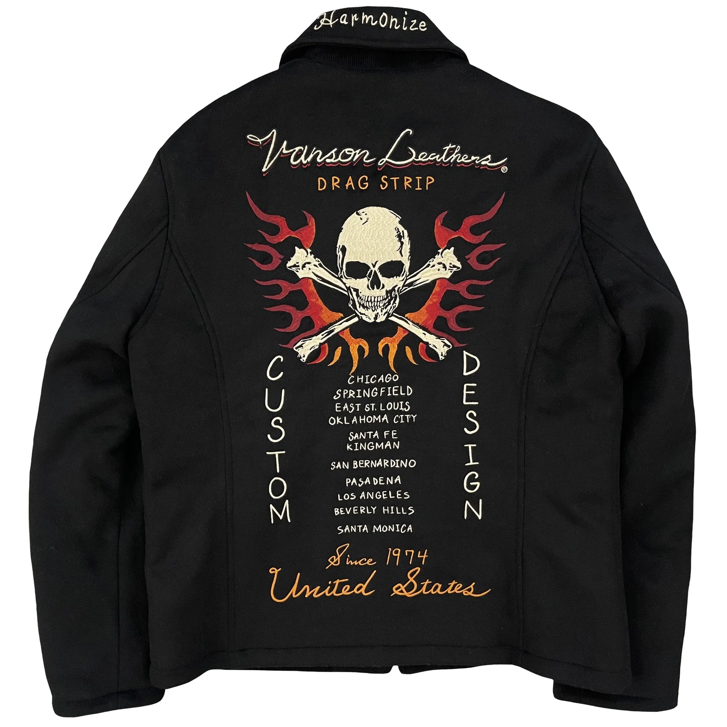 Vanson Leathers Wool Motorcycle Jacket - L