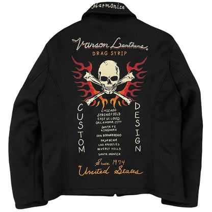 Vanson Leathers Wool Motorcycle Jacket - L