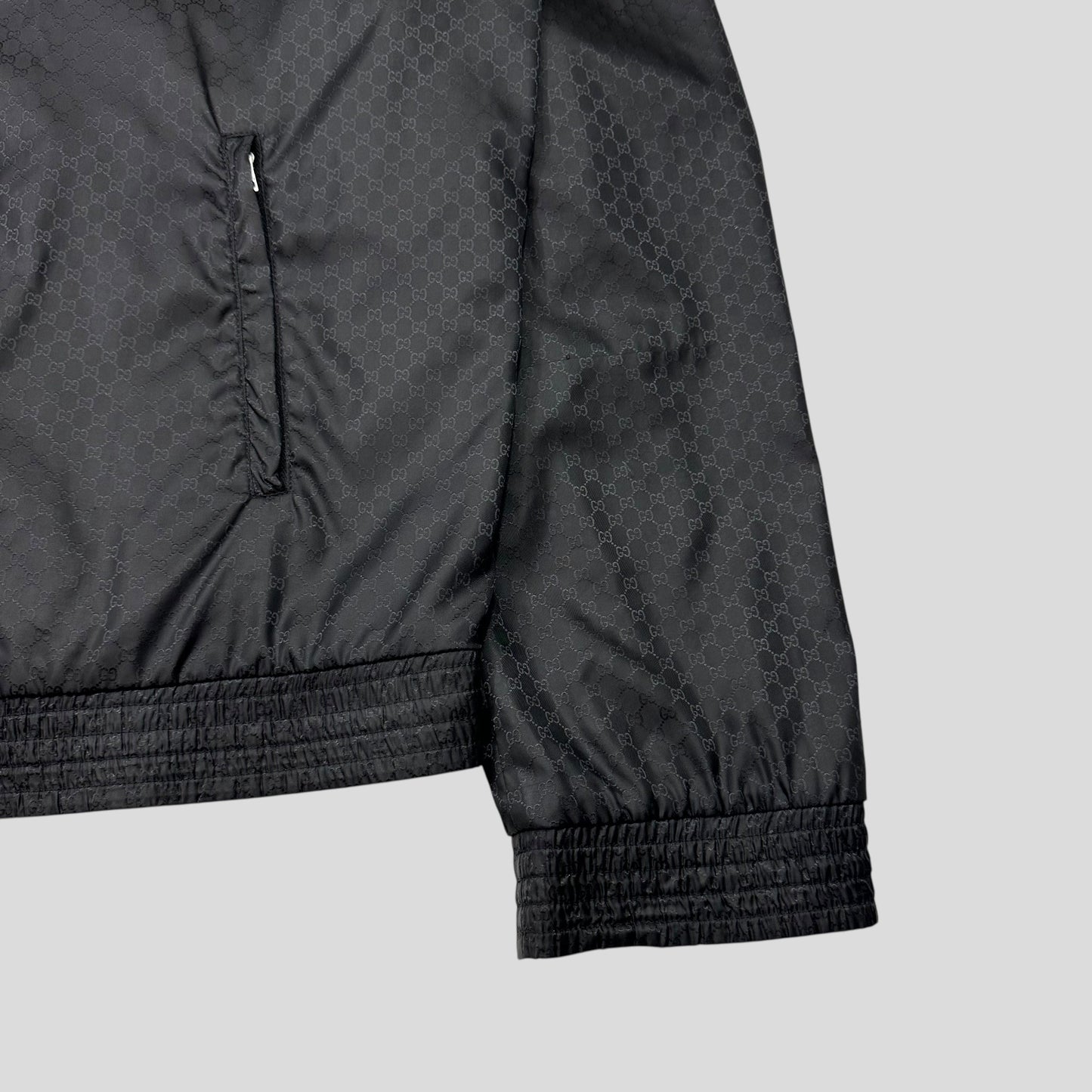 Gucci 2012 Nylon Monogram GG Web Logo Bomber Jacket - IT52 (L) | Default Title, Black