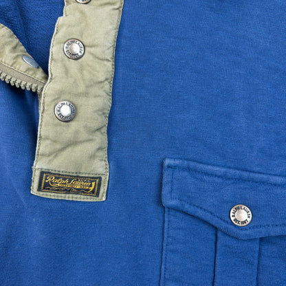 Vintage 2000s Polo Ralph Lauren Snap T Q Zip Sweatshirt Size XL | XL, Blue